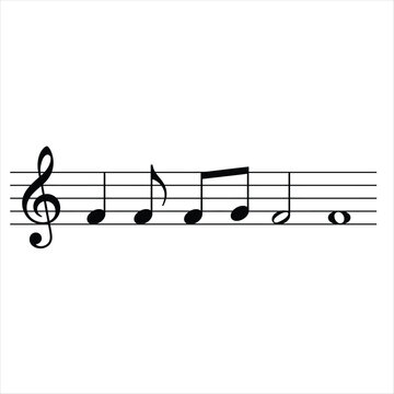 Musical notes on a staff representing a simple melody or musical phrase