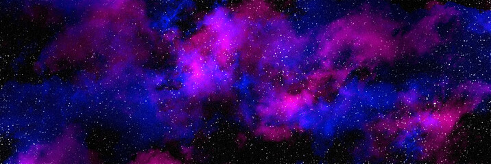 Space background with stardust and shining stars. Realistic cosmos and color nebula. Colorful galaxy. 3d illustration © lali