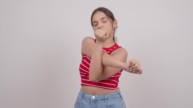 Indian Teenage Girl Stretching Her Body