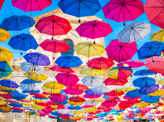 Strung up umbrellas in Catania, Italy 224 © Richard Kovacs photo