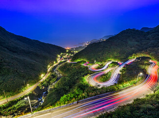 Fototapeta premium Jiufen, Taiwan hillside roads at twilight 264