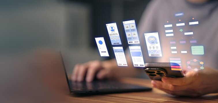 Programmer using artificial intelligence with prompt tools as developer improves vibe coding and programming, building coding software engineering for UX UI automation and user interface