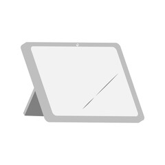 スタンドに立てかけたシンプルなタブレットのイラスト © 帰路 ひび乃