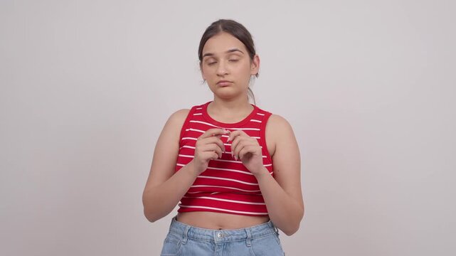 Worried Indian Teenage Girl 