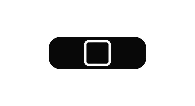 Toggle switch icon with square thumb on white background