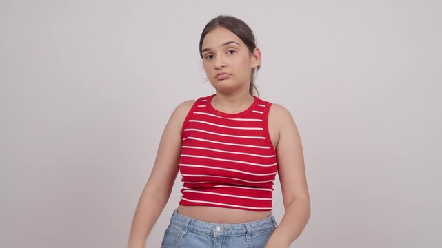 Indian Teenage Girl Doing I Dont Know Gesture