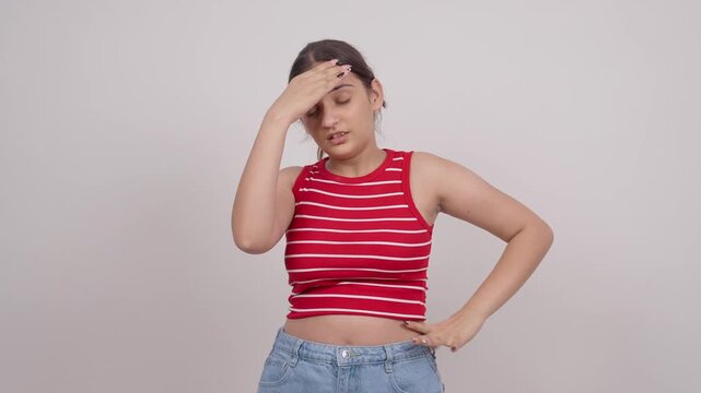 Indian Teenage Girl Having Headache