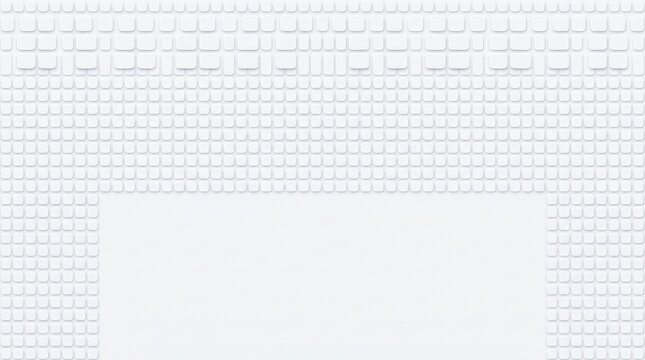 White seamless lego texture background. Minimalist plastic brick surface pattern. Clean light background for design projects. Toys concept. Empty copy space for text or logo.