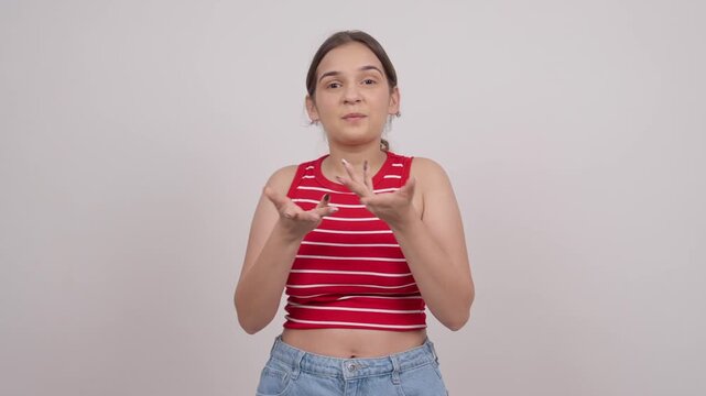 Indian Teenage Girl Talking to Camera