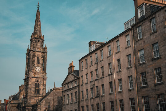 Tron Kirk Historic Church and Surrounding Buildings in Edinburgh, Scotland