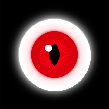 Simple red cat-eye neon light &mdash; suitable for Halloween, horror, grotesque themes, scary visuals, ghosts, eerie atmospheres, events, etc.
