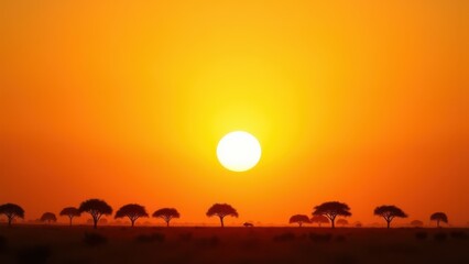 Fototapeta premium golden hour savanna herd