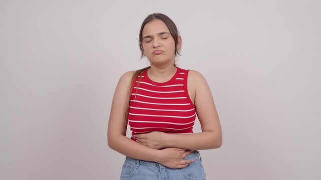 Indian Teenage Girl Having Stomach Pain