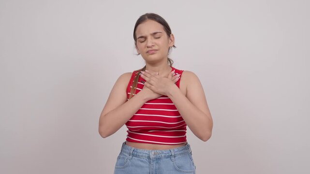Indian Teenage Girl Having Chest Pain