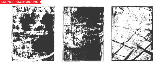 Obraz premium Abstract black and white grunge texture set