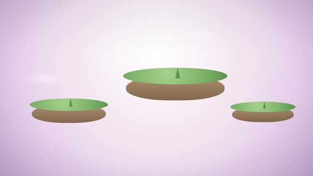 Animated Abstract Floating Platforms Graphic Loop On A Light Purple Background For Presentation Or Product Display