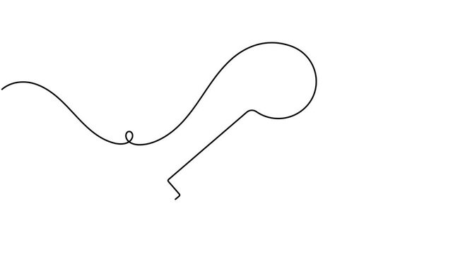Success key continuous single line art drawing moving on white background minimalist monoline close and open equipment for industrial symbol animation