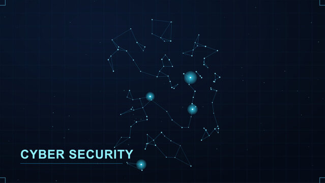 Cyber security digital network vector, abstract data protection technology background, global information safety concept illustration