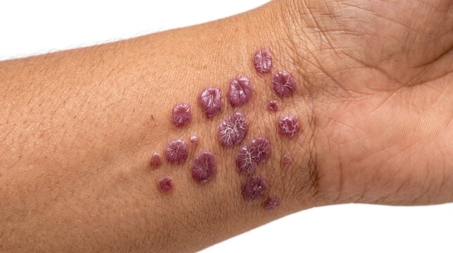 Lichen Planus Papules Skin Condition on Human Inner Wrist