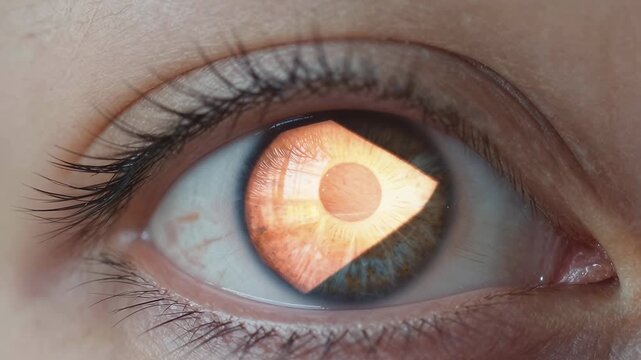 Stunning Close-up of an Eye Reflecting Light Patterns