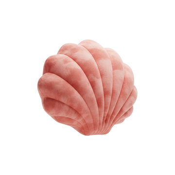 Soft Velvet Plush Pillow Shaped Like a Seashell