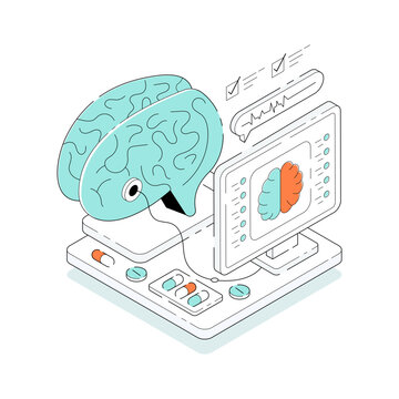 Modern design illustration of brain