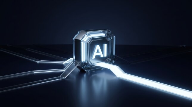 AI processing module connected to flowing data channels