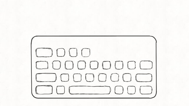 
Computer keyboard animation representing typing, text input, office work, digital communication, data entry, computer technology and desktop equipment.