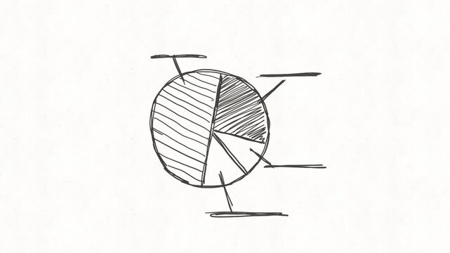 
Pie chart animation with labeled segments representing statistics, data analysis, market share, business reports, percentages, financial planning and information visualization.