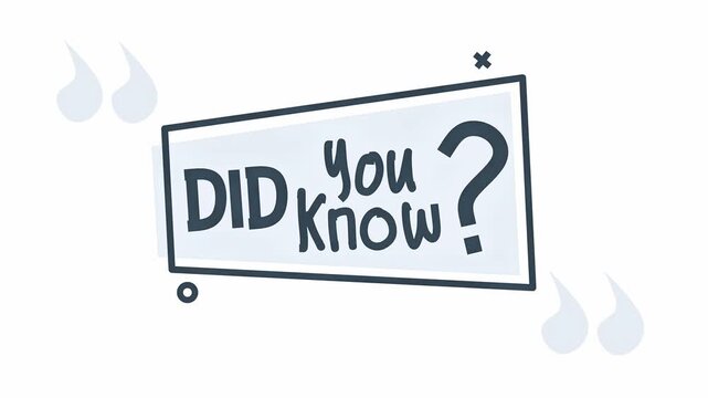 Minimalist hand-drawn animation of 'Did You Know?' text in a frame with blue accents on a clean white background.