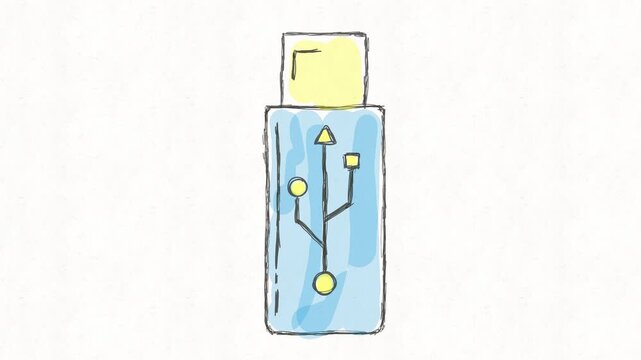 
USB flash drive animation representing portable data storage, file transfer, backup, digital memory, computer connectivity, external storage and modern technology.