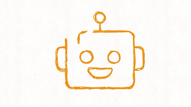 Friendly chatbot robot icon animation representing artificial intelligence, virtual assistants, automated customer support, digital communication, smart services and modern AI technology.