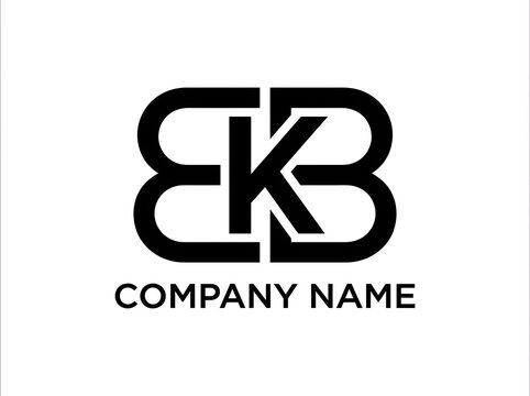 Modern black and white abstract company logo design kbb bbk bkb letter