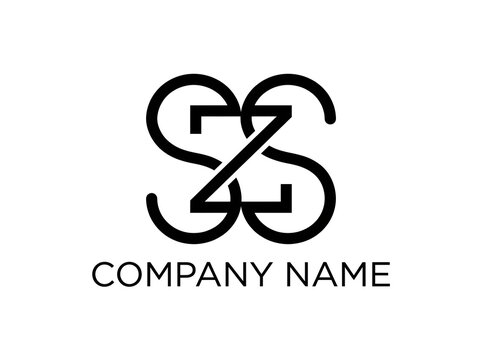 Modern minimalist logo design with abstract monogram and company name szs ssz zss letter