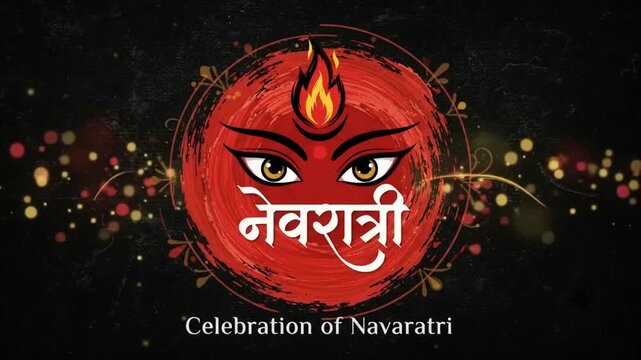 Navratri Festival Celebration with Goddess Durga Illustration