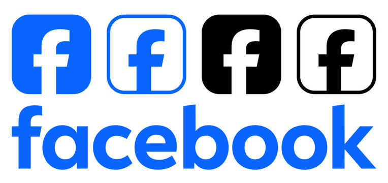 Set of new mobile Facebook app icons, isolated on transparent background, vector illustration. Facebook is a social media and social networking service owned by Meta Platforms