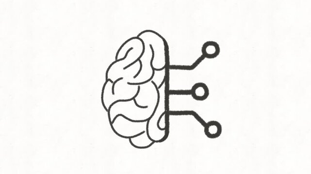 
Human brain connected to digital circuit nodes, representing artificial intelligence, neural networks, cognitive technology, machine learning, data processing and advanced computing.