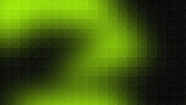 Abstract cubic glass pattern gradient background in light green and black