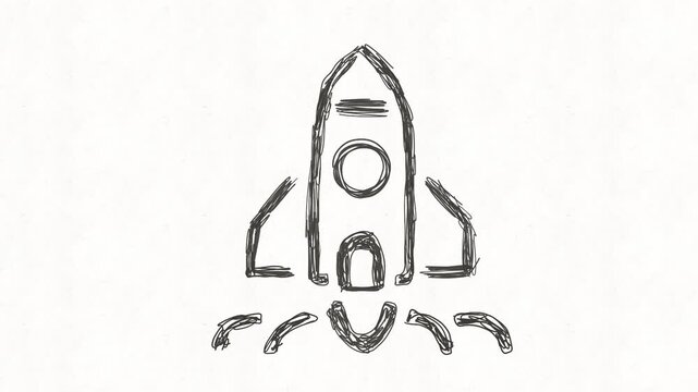 
Rocket launch icon representing startup growth, innovation, fast development, new projects and ambitious business ideas moving toward success.