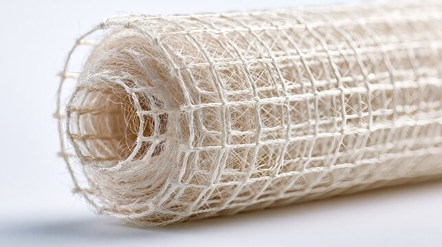 Fiberglass Reinforcement Mesh Roll Isolated on White
