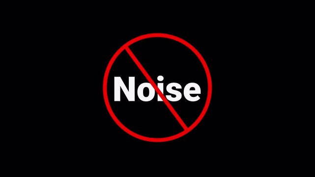 Red Noise Prohibition Symbol Sign Animation Isolated on Transparent Background, stop noise forbidden red circle animation, Warning, prohibited or ban icon animation. Noise Prohibition Symbol animation