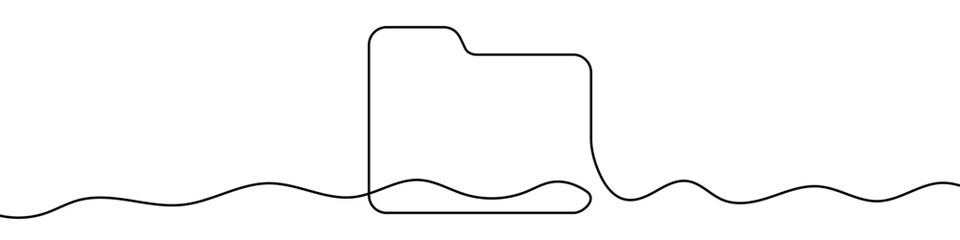 Obraz premium Continuous line folder icon for data storage