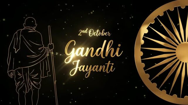 Gandhi Jayanti 2nd October Celebration with Mahatma Gandhi Illustration