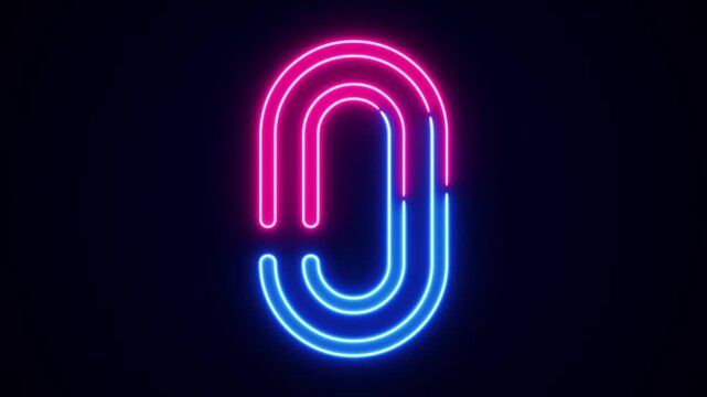 Neon digit 0 with on black, neon digits for banner, english numbers in glow style. All capital alphabets neon animation, pink blue neon font digit animation, led letter, Appearance of the digit