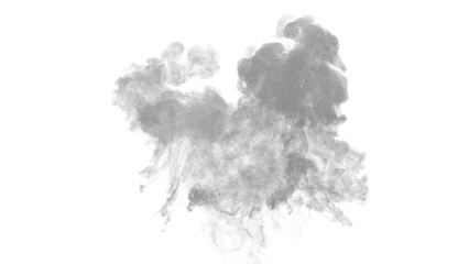 Obraz premium Low rising white smoke clouds overlay, realistic ground fog mist or steam puffs isolated on transparent background