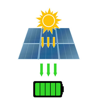 Realistic 3D solar panel energy photovoltaic module on transparent background, detailed cell structure with blue texture, perfect for renewable power projects and sustainable technology designs.
