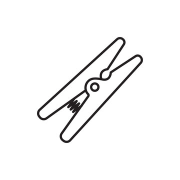 Minimalist line art icon of a spring-loaded edge clamp for holding leather layers together.
