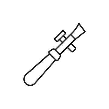 Minimalist line art icon of an edge stitching groover for scoring recessed sewing channels.