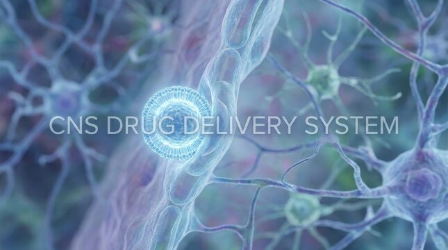 Nanoparticle CNS Drug Delivery: Lipid nanoparticle crossing the blood-brain barrier within a neural tissue environment
