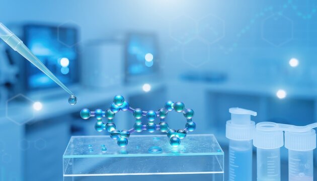 Genetic Therapy Development: Molecular therapy model developing potential genetic treatment in an advanced medical research environment 
